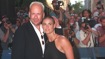 Bruce Willis and Demi Moore's friendly relationship has been crucial to raising their daughters in a stepfamily (Lawrence Schwartzwald/Sygma via Getty Images)