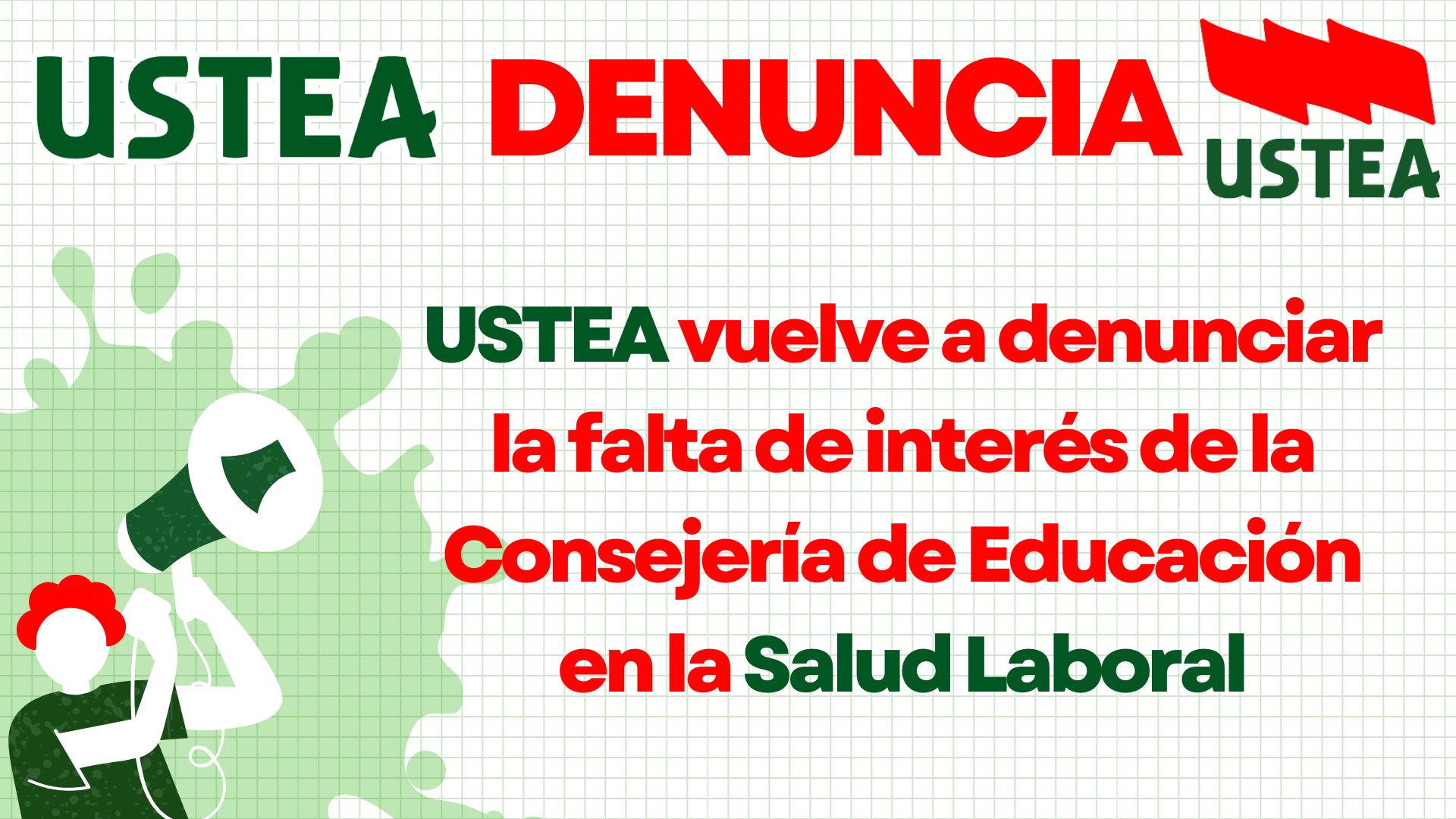 USTEA once again denounces the lack of interest of the Department of Education in Occupational Health