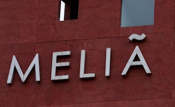 The logo of the Spanish hotel chain Meliá at the Meliá Hotel in Bilbao (REUTERS/Vincent West)